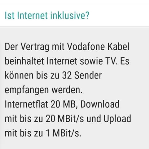 20 MB Internetflat, kann das sein?