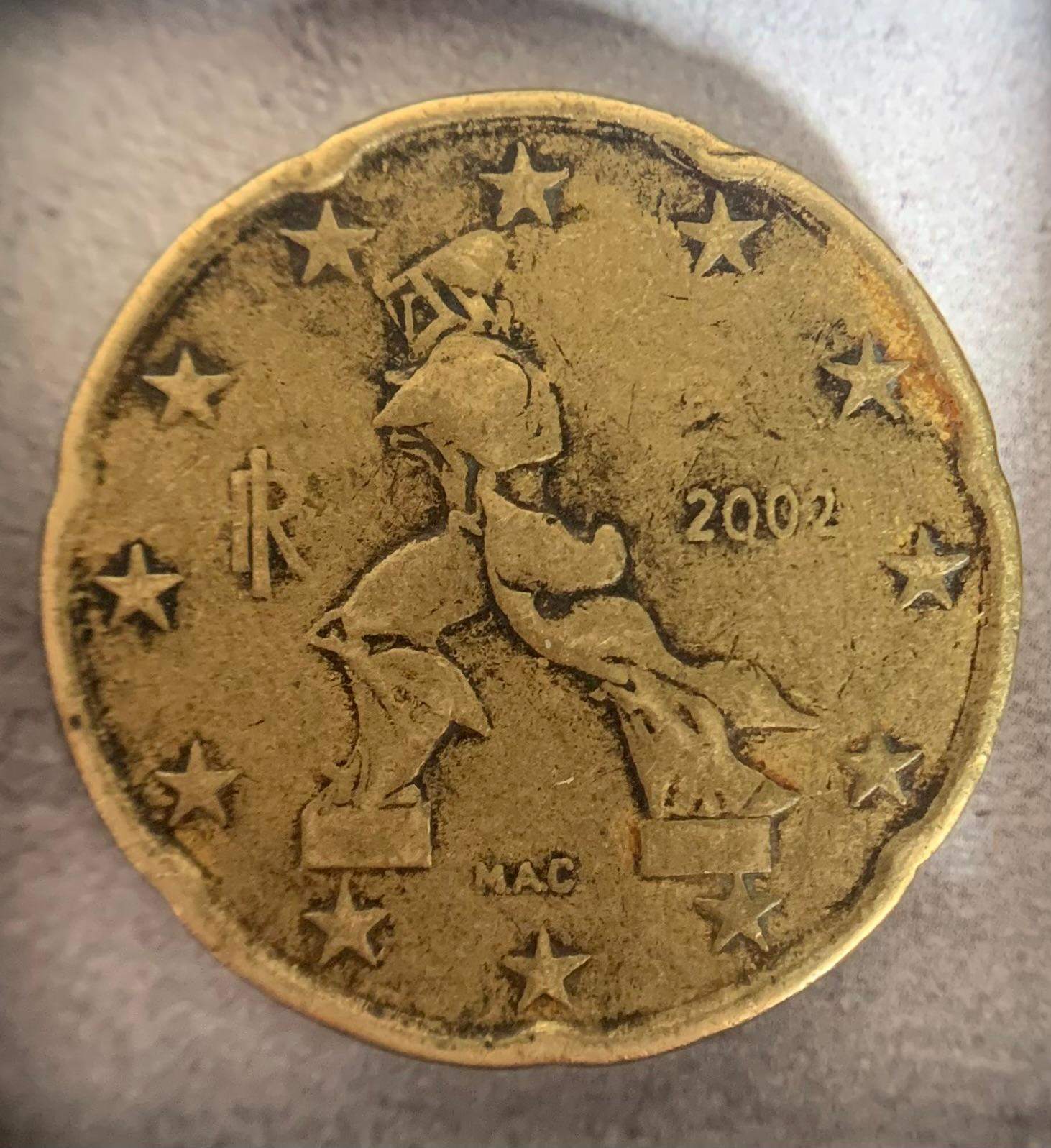 1 Euro Münze Letzebuerg 2002 Wert 20Cent Italienische Münze aus 2002 was wert? (Münzen, Kleingeld