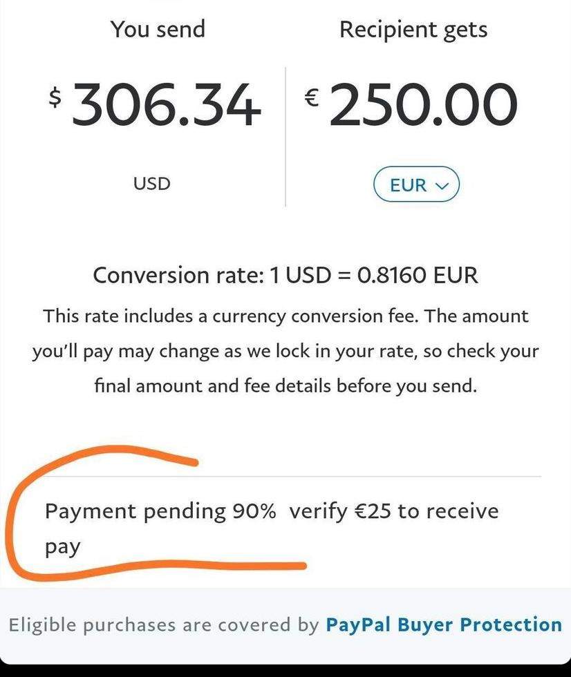 25€ Per PayPal bezahlen, um Geld aus Amerika zu erhalten? (Wirtschaft und Finanzen, Bank)