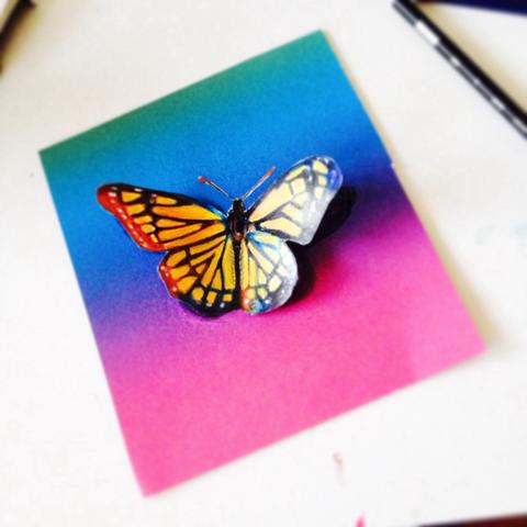 Schmetterling mit farbstiften - (zeichnen, Zeichnung, Kritik)