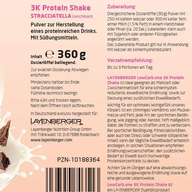 3K Protein Shake von Lowcarb als Hilfe zum zunehmen beim Fitness