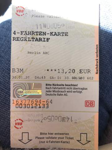 4-Fahrten-Karte läuft ab? (Bahn, Ticket, Bus)