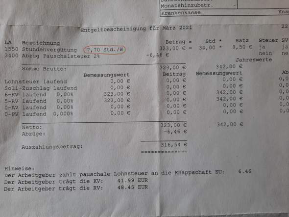 - (Ausbildung und Studium, Lohnabrechnung, 450 euro job)