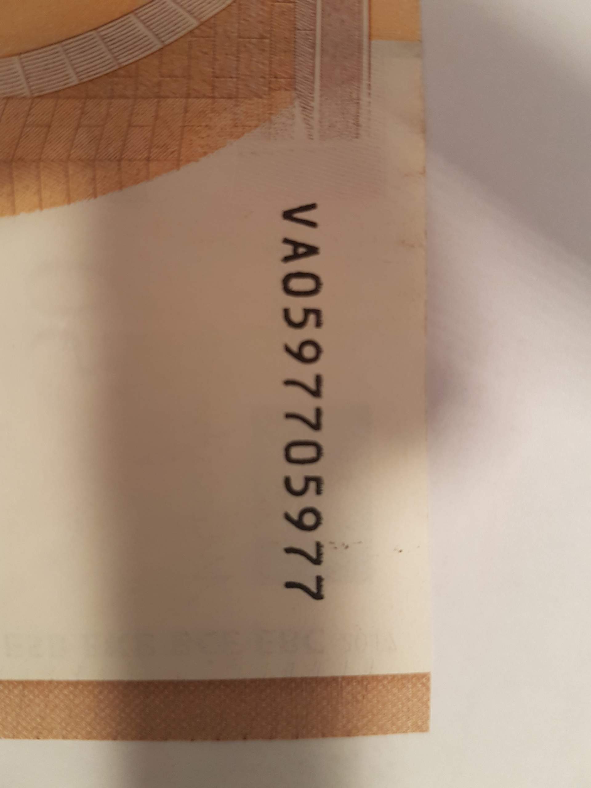 50EUR Schein Wertvolle Seriennummer? (Geld, Euro,