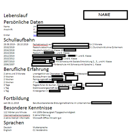 7 Uberarbeitung Ist Dieser Lebenslauf Passable Computer Schule Bewerbung