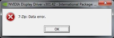 7-Zip: Data error Fehlermeldung - (Grafikkarte, Nvidia, Treiber)