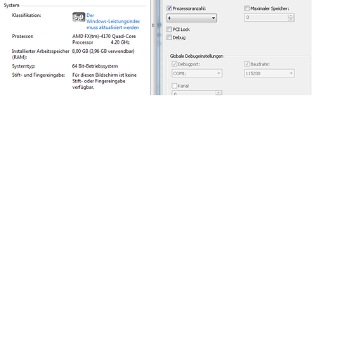Von Msconfig und systemeigenschaften - (PC, RAM, Arbeitsspeicher)