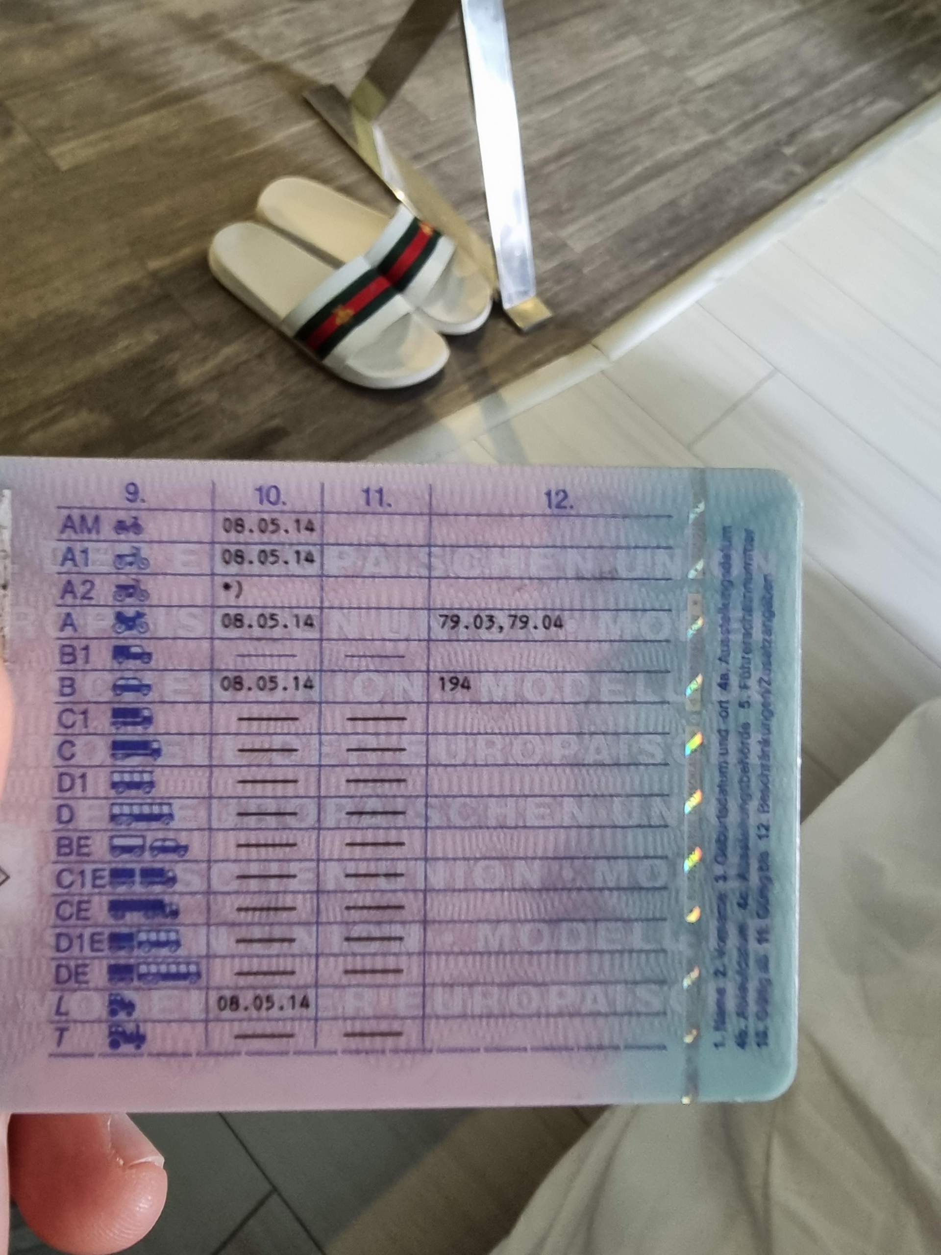 A1 Eintragung laut Führerschein? (Auto und Motorrad, Motorrad)