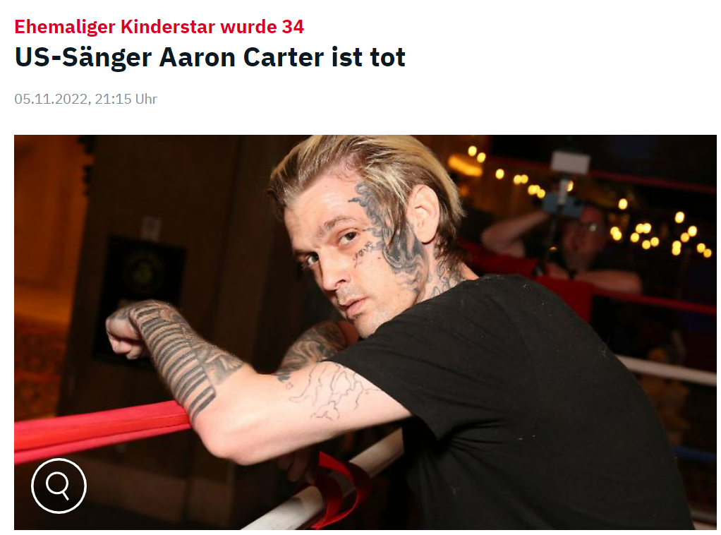 Aaron Carter ist tot. Was sind eure Gedanken dazu? (Musik, Internet ...