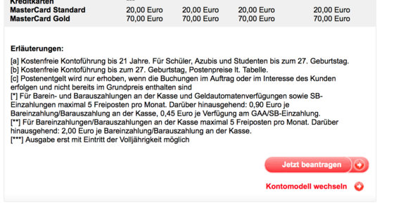 Ab Wann Kosten Ein Sparkassen Giro Konto Sparkasse Girokonto