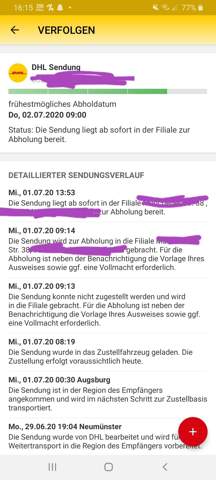 Abholung Heute Moglich Paket Dhl