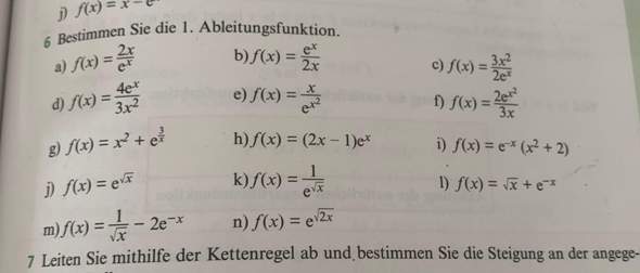 Ableitung E-Funktion?
