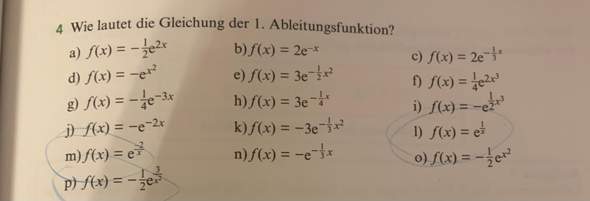 Ableitung e Funktion?