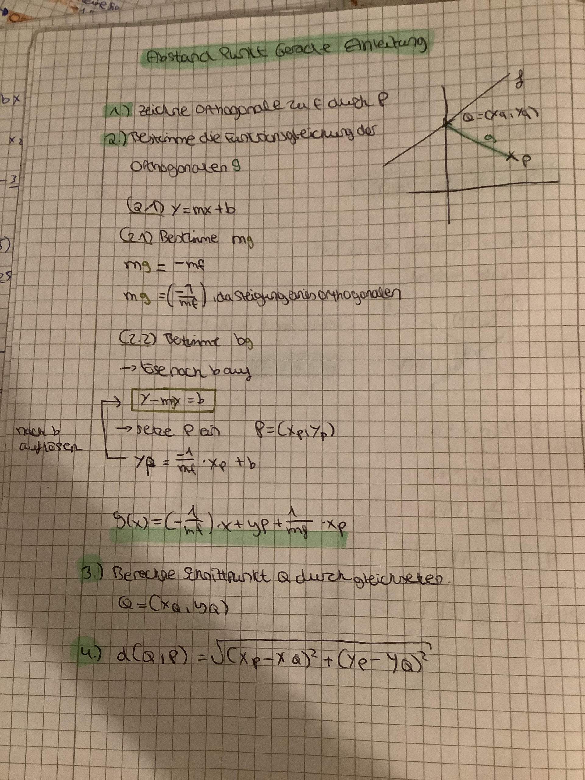Abstand Punkt Gerade? (Funktion, Geraden)