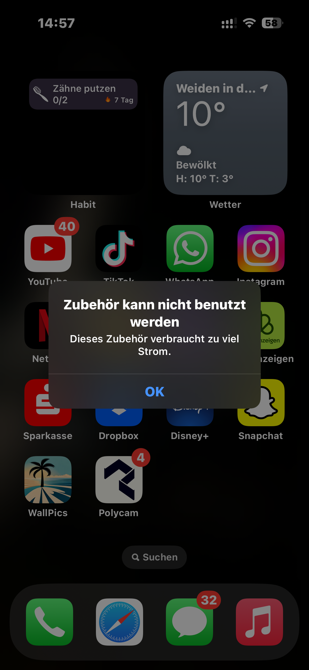 Dieses Iphone Kann Nicht Verwendet Werden Da Die Erforderliche Software Adapter piept was ist das und warum heißt es Zubehör kann nicht