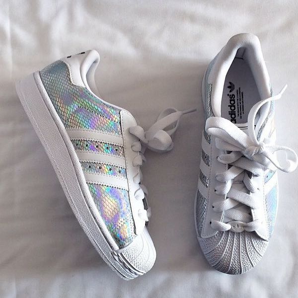 shoes, adidas, superstar, metal silver, holographic, lazer, holographic, iridescent - Wheretoget