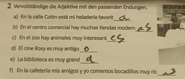 Adjektive spanisch?