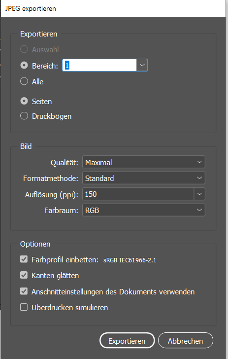 Adobe Indesign: Dokument, angelegt mit 500x500 Pixel, ist nach dem ...