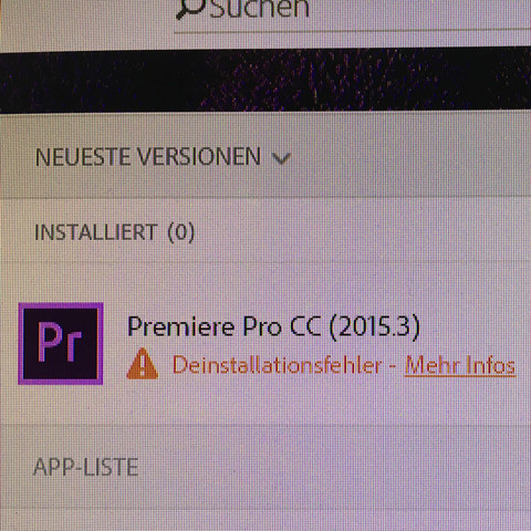 Bild des Deinstallationsfehler - (PC, Adobe, deinstallieren)