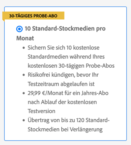 Adobe Stock - Probe-Abo?