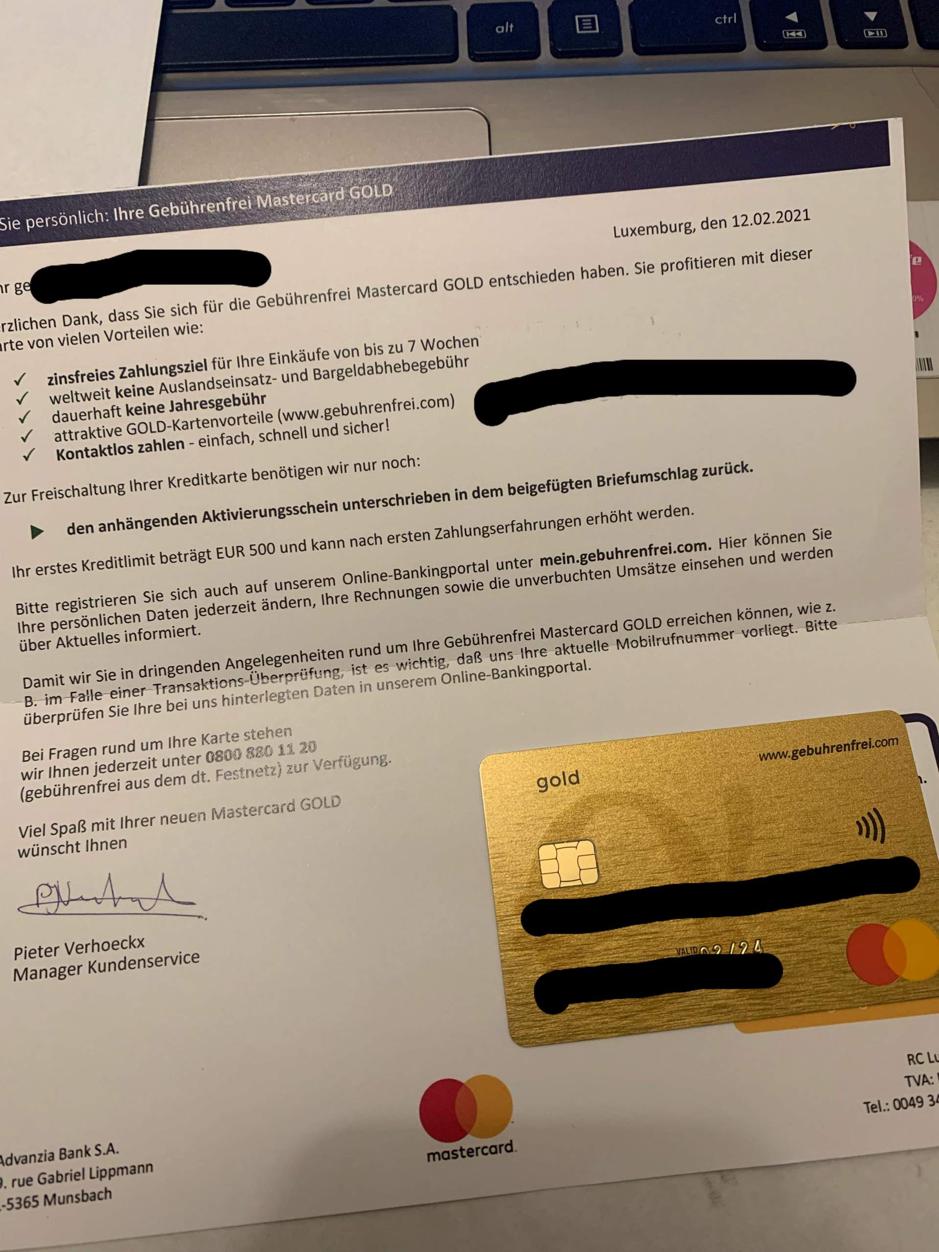 Advanzia Bank, ein Betrug und E-mail Phishing? (Kreditkarte)
