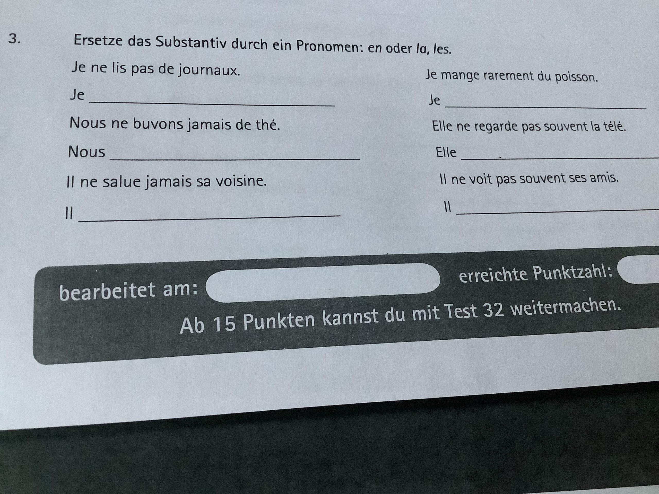 En Und Y Französisch übungen www.gutefrage.net