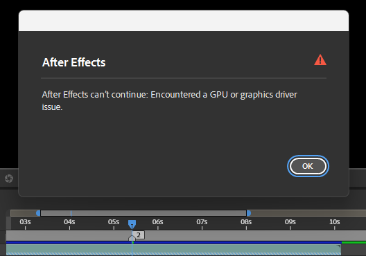 After Effects Grafiktreiber error? (Videobearbeitung, Adobe After ...