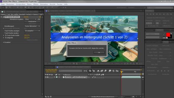 After Effects Trackingfehler Dynamic Link Server konnte nicht abgerufen