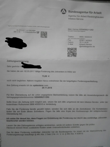 Agentur Fur Arbeit Recklinghausen Inkasso Anwalt Rechtliche Frage Sozialgesetz