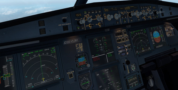Ausschnitt vom Cockpit - (Flugzeug, Pilot, Simulation)