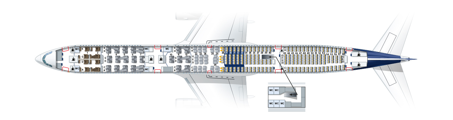 Airbus а340 схема салона