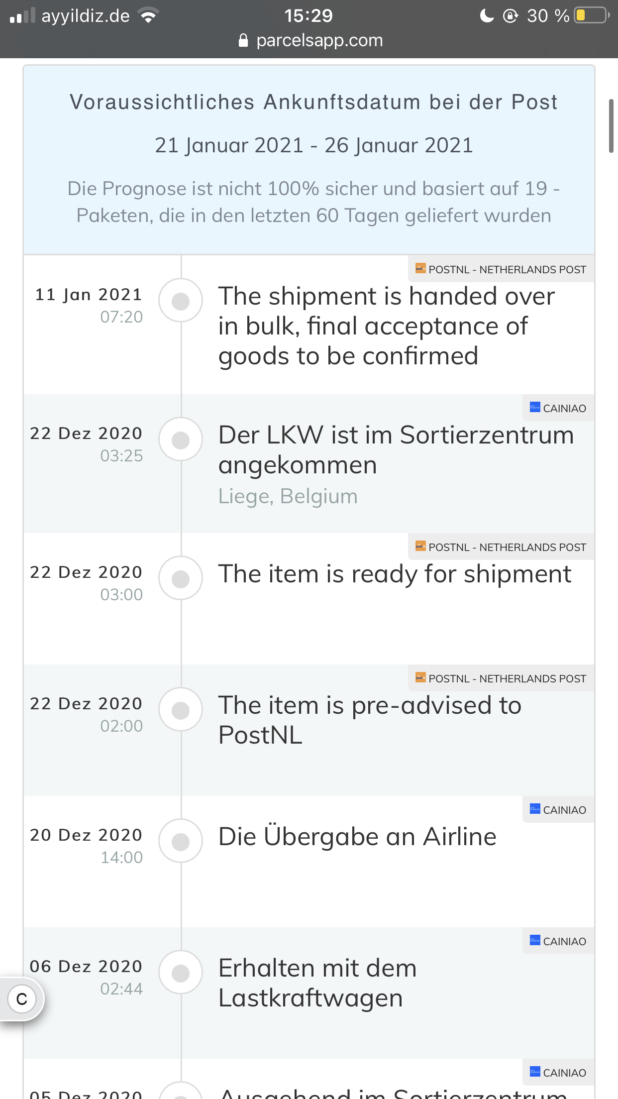 AliExpress Paket Seit Ungef hr 30 Tagen Am Gleichen Ort 