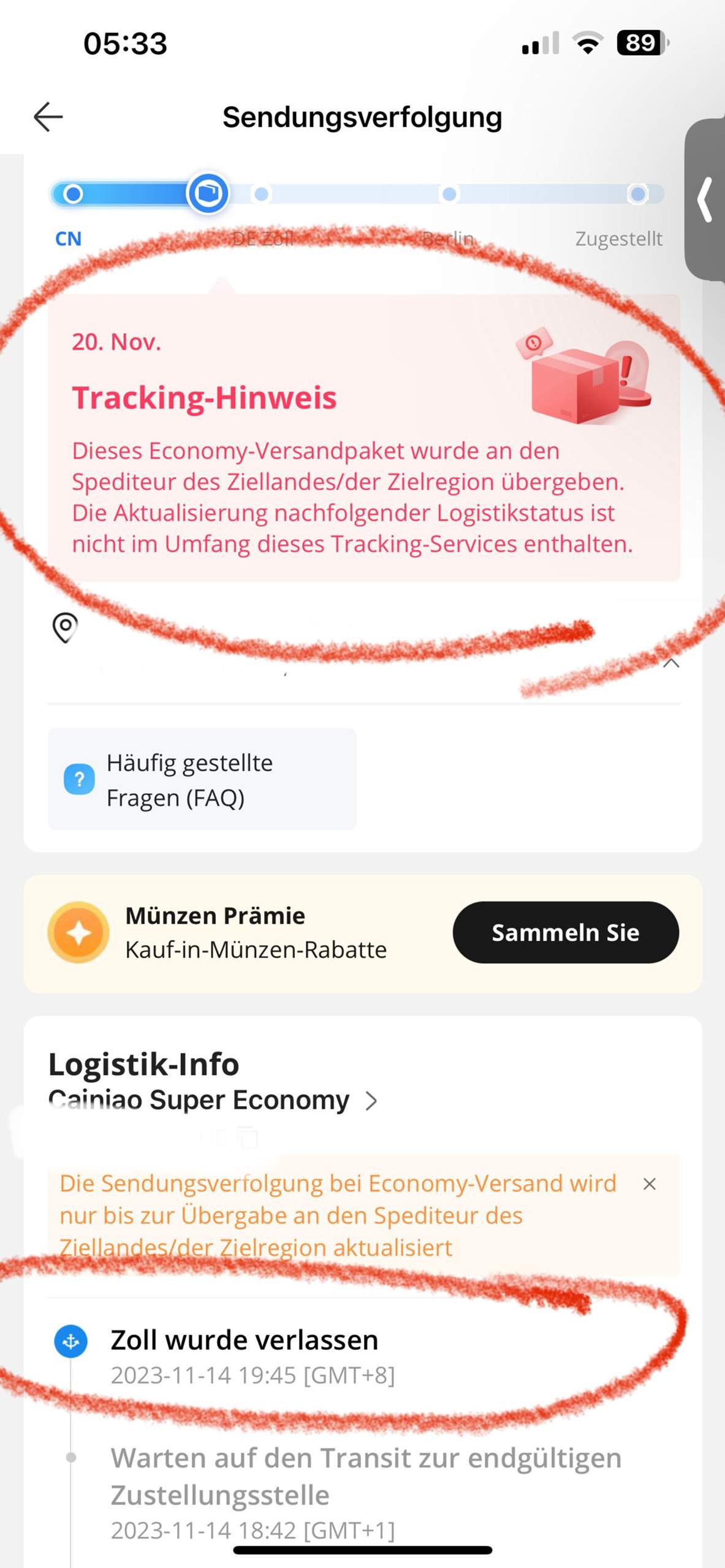 AliExpress Tracking-Hinweis? (Amazon, Post, Versand)