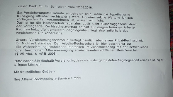 Allianz Ubernimmt Nicht Anwaltkosten Aufhebungsvertrag Versicherung