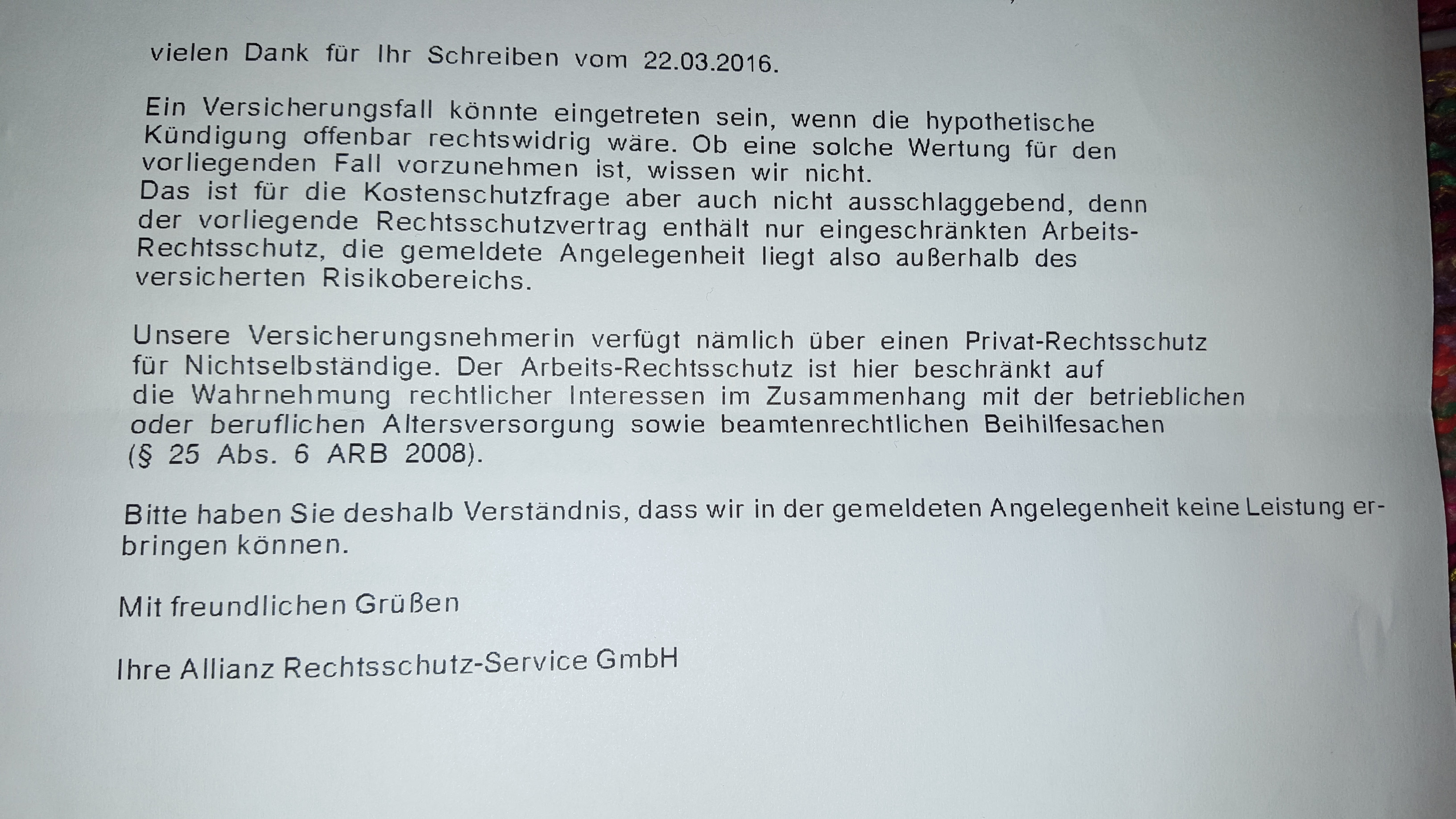 Allianz Ubernimmt Nicht Anwaltkosten Aufhebungsvertrag Versicherung