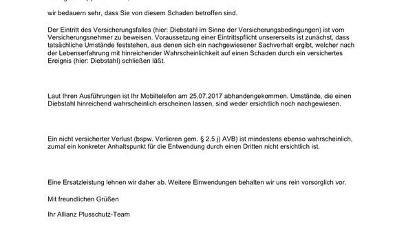 Allianz Versicherung Ersetzt Handydiebstahl Nicht Kann Man Da Etwas Machen Iphone 6 Handyversicherung