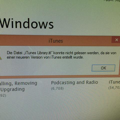 itunes fehler von der version 12.1.3.6 - (iPhone, iTunes, Update)