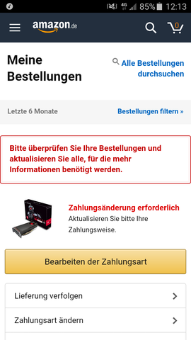 Amazom Fehler Zahlungsart Amazon Versand
