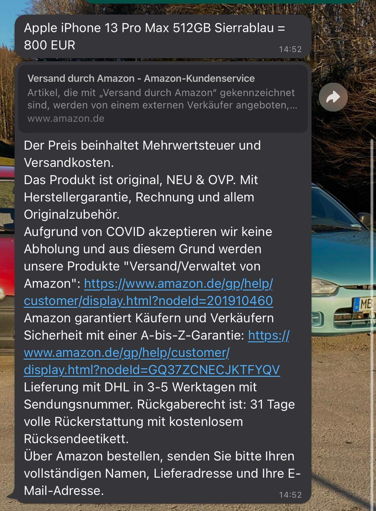 Amazon AZ Garantie Geld zurück?