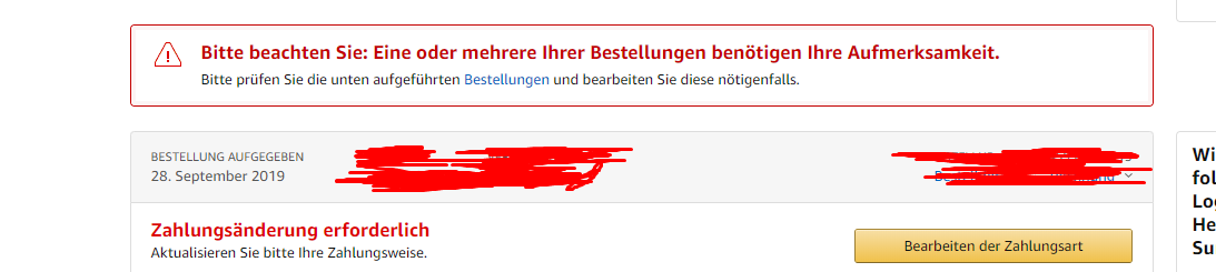 Bitte Aktualisieren Sie Ihre Zahlungsart Um Die Bestellung Fortzuführen