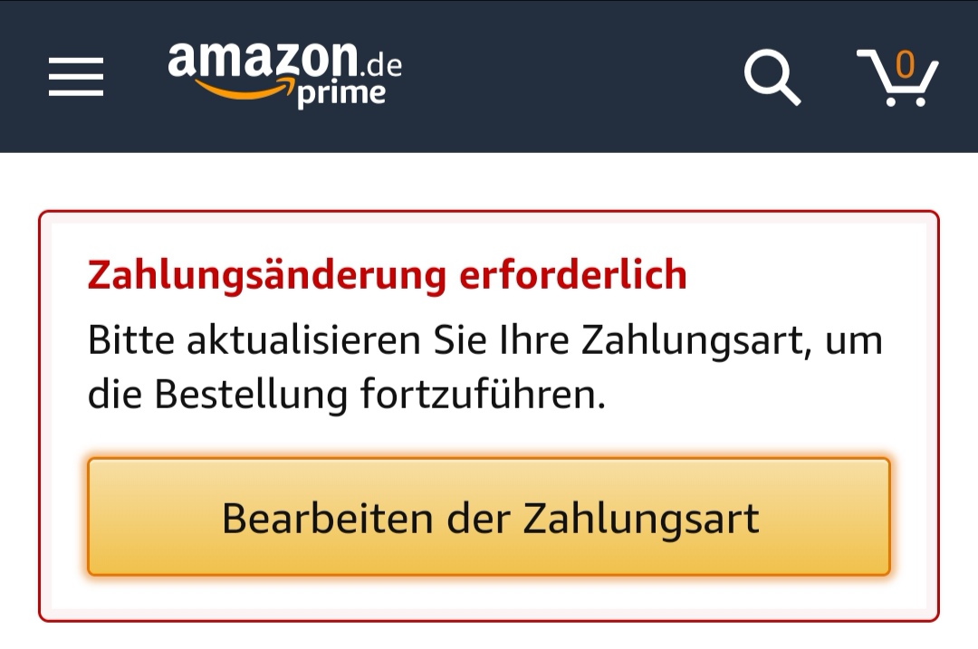 Amazon Zahlung Auf Rechnung Zahlungsanderung Erforderlich