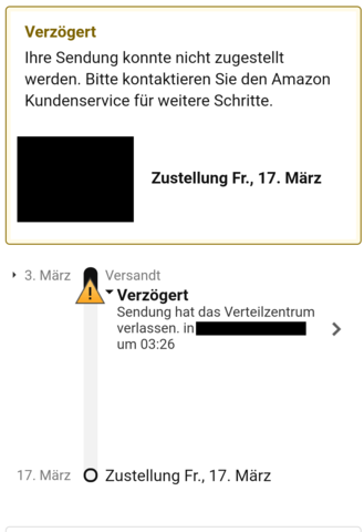 Screenshot der Lieferung auf der Amazon App - (Amazon, Versand, bestellen)