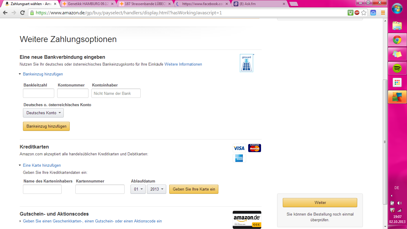Warum Muss Ich Bei Amazon Eine Neue Bankverbindung Angeben Amazon Bestellung Zahlungsart Hilfe (bankeinzugskonto)