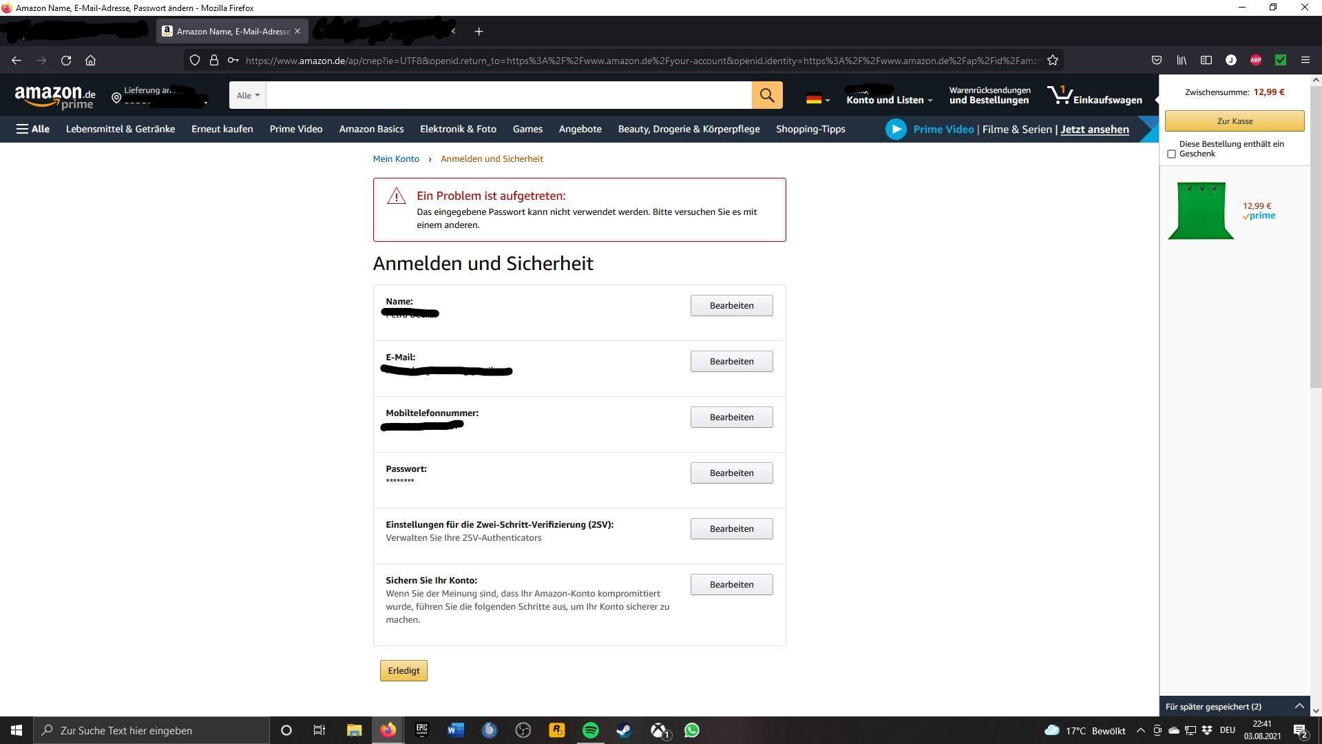E Mail Adresse Auf Amazon Andern