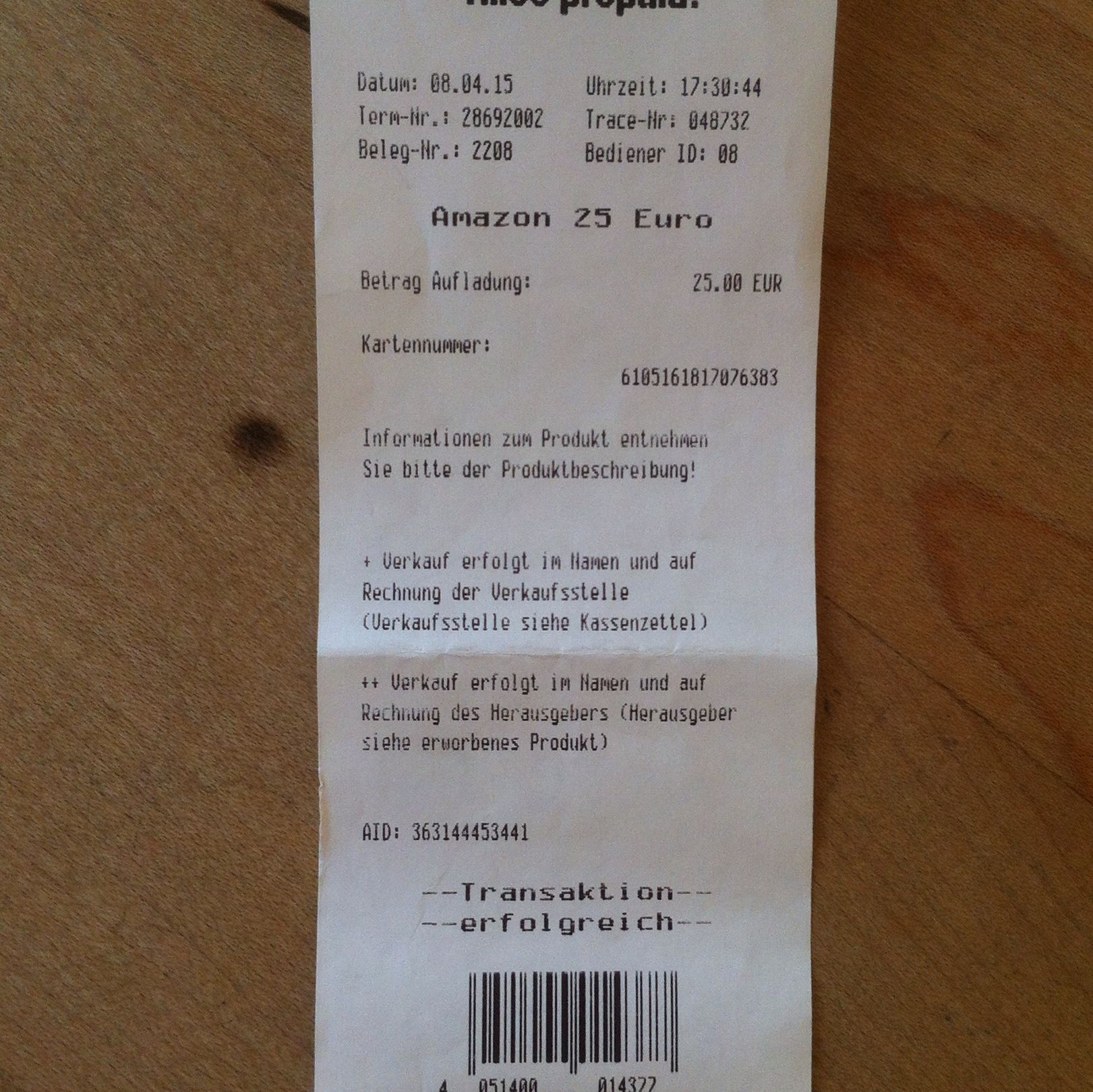 Amazon Gutschein geht nicht-