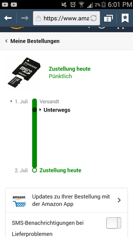 seit ein paar stunden blieb das so - (Amazon, Paket)