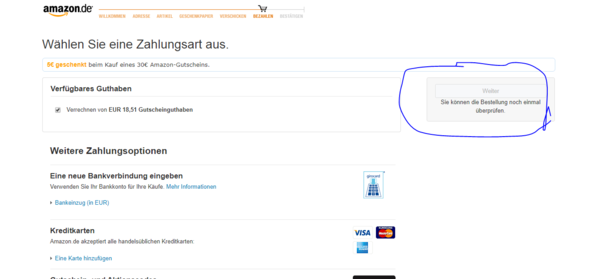 AMAZON ZAHLUNG PROBLEME?