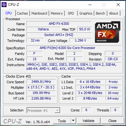 CPU-Z AMD FX 6300 - (Computer, Technik, PC)