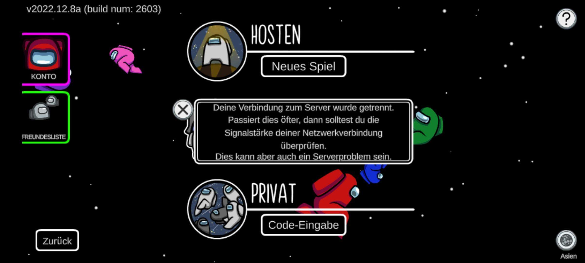 Among us funktioniert nicht? (Handyspiele)