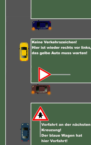 An der nächsten Kreuzung Vorfahrtschild: Sinn? (Auto und Motorrad